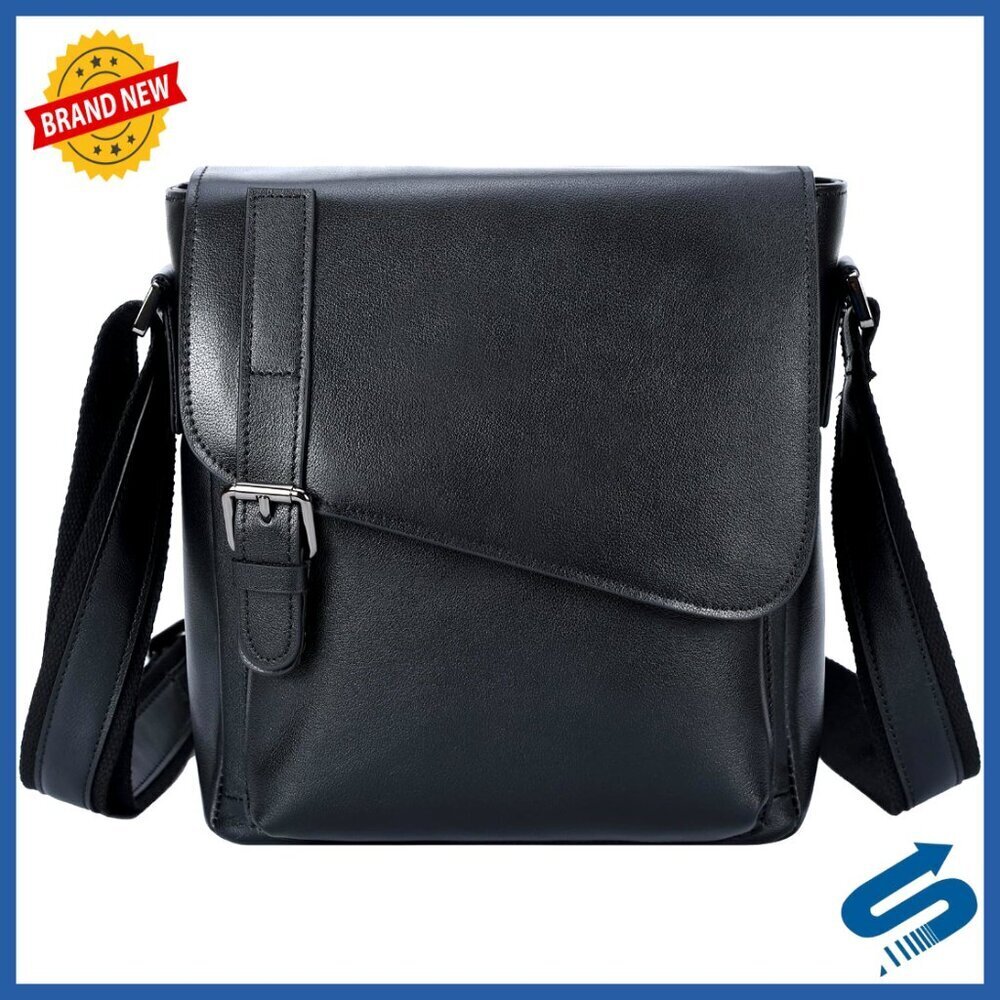 Leather Messenger Bag Crossbody Shoulder Flap Fits Tablet Classic Vintage